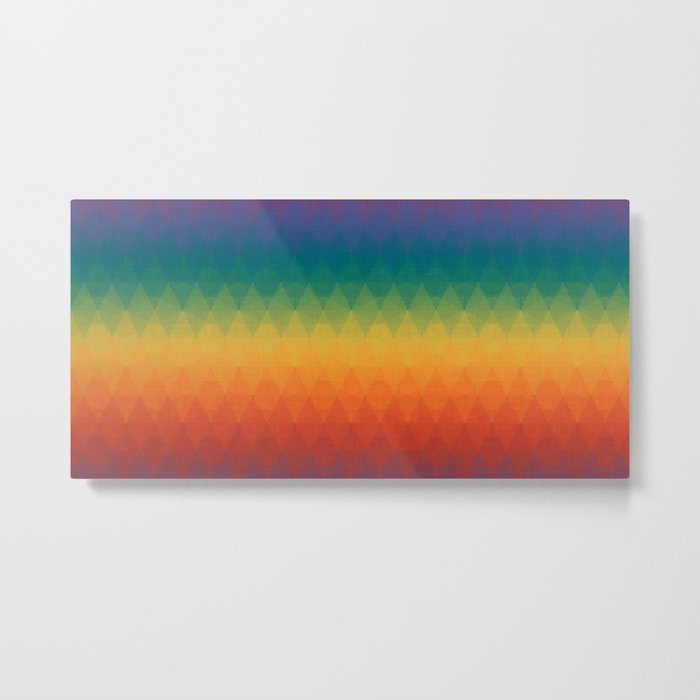 Colorful Geometry Pattern Abstract Rainbow Trendy Color Metal Print