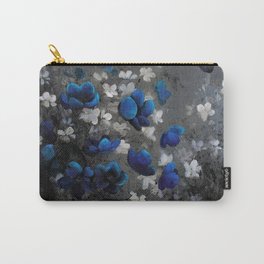 "Give Me October" Blue and White Floral Painting Carry-All Pouch