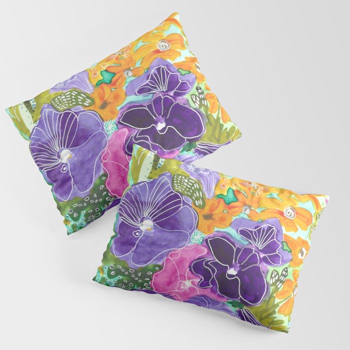 Purple Petunias Pillow Sham