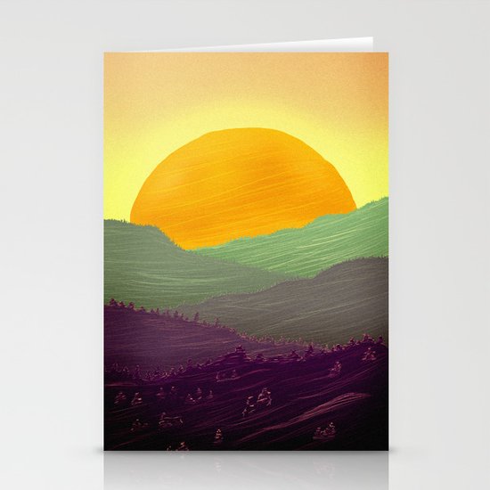 Mountain sunset Stationery Cards
