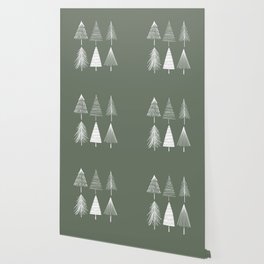 Xmas Trees Green Wallpaper