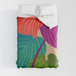 Colorful tropical leaves Duvet Cover