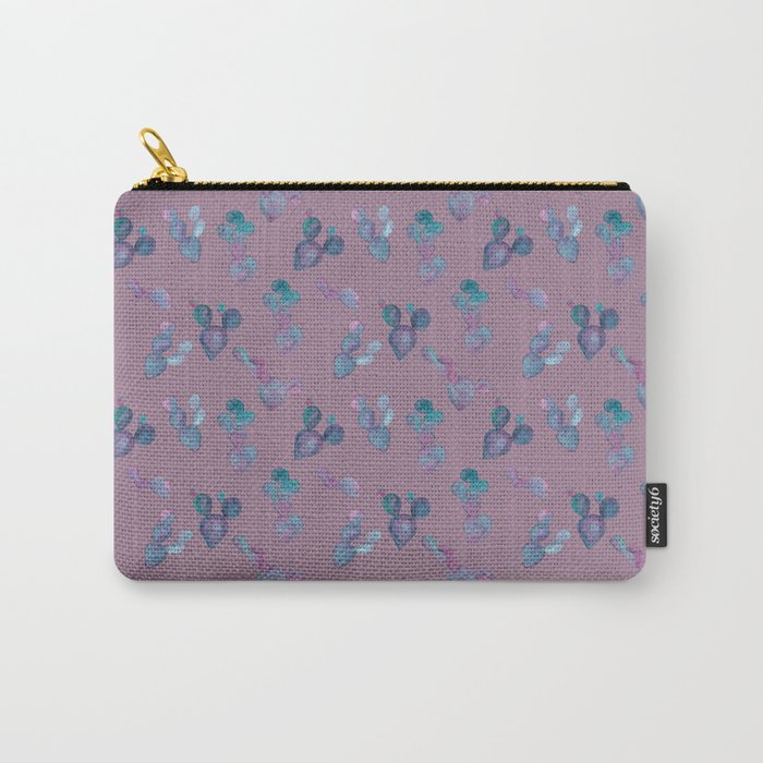 Purple Cactus Carry-All Pouch