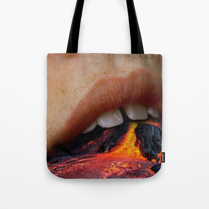 ART WORK " MOUTH IS A VOLCANO" Tote Bag