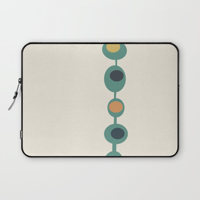 Retro Mid Century Baubles in Teal, Orange and Yellow Laptop Sleeve
