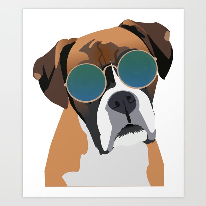 Boxer Dog Wearing Sunglasses Art Print by KcPetPortraits Society6