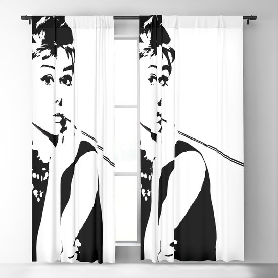 Elegant Audrey Hepburn Photos 3D Curtain Blockout Photo Printing Curtains Drape 