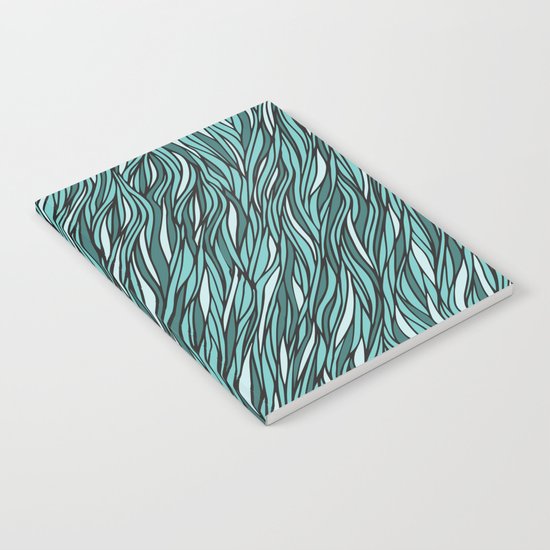 Cyan wave pattern Notebook