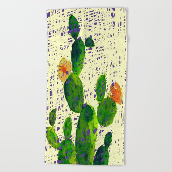 weird cactus Beach Towel