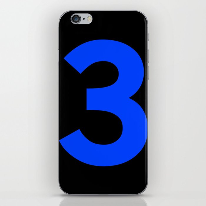 Number 3 (Blue & Black) iPhone Skin