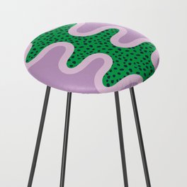 Unique Colorful Pattern - Green Purple Counter Stool