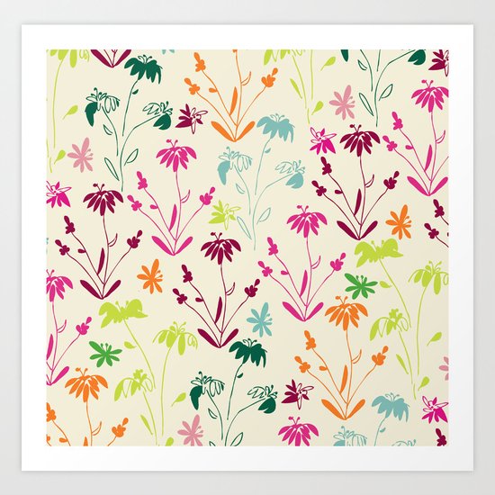 Happy Flowers Art Print