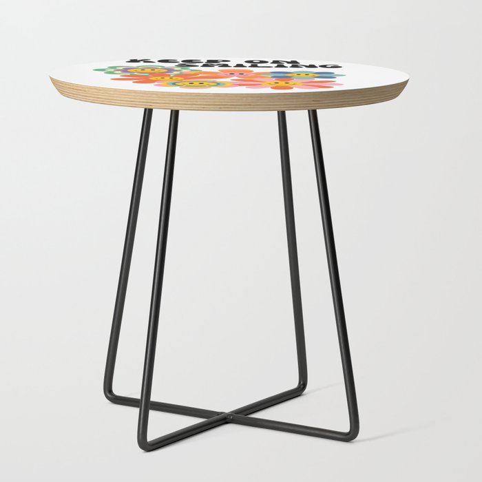 Keep On Smiling Groovy Retro Side Table