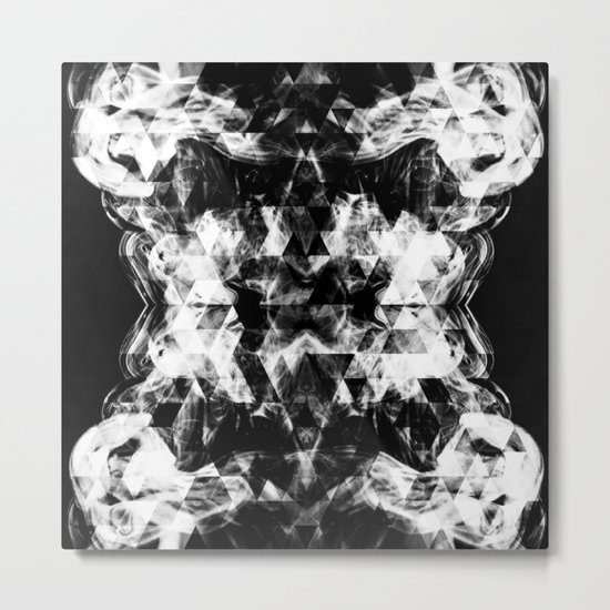 Electrifying black and white sparkly triangle flames Metal Print