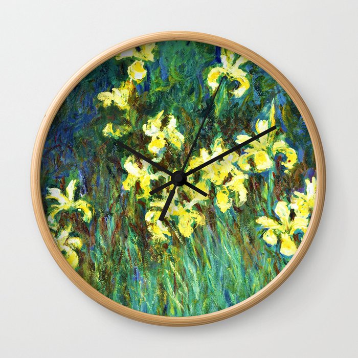 Claude Monet "Yellow irises" Wall Clock