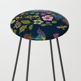 Hummingbirds and Bees {Deep Blue} Counter Stool