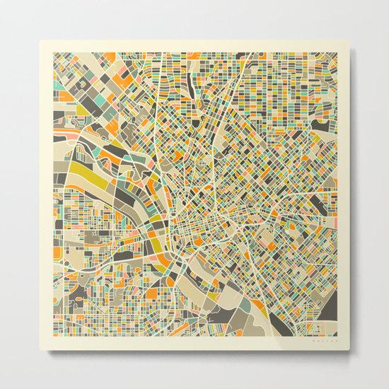Dallas Map Metal Print