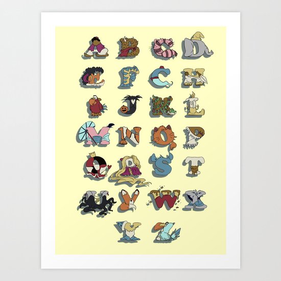 The Disney Alphabet Art Print