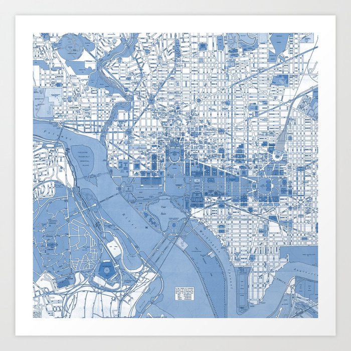 Washington DC Map Art Print