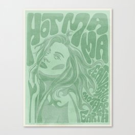 Hot Mama Vintage Band Poster - Green Edition Canvas Print