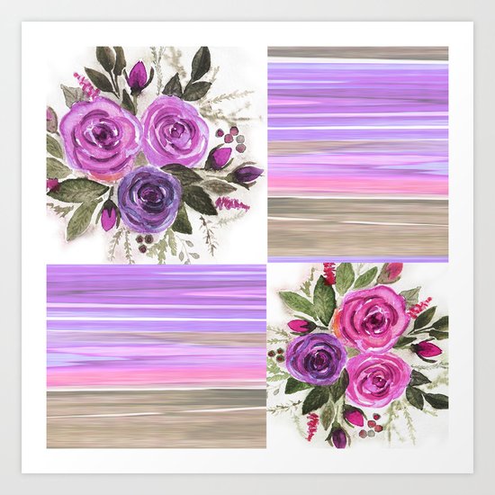 Watercolor. Patchwork Art Print