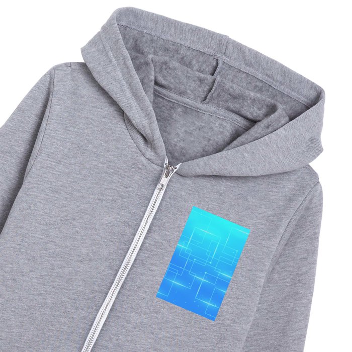 Abstract Rectangles in Shiny Blue. Kids Zip Hoodie