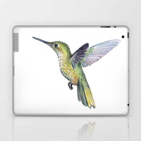 Hummingbird Watercolor Bird Animal Laptop & iPad Skin