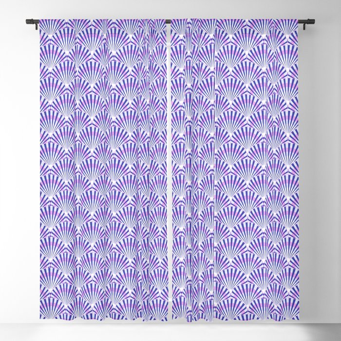 Purple Shell Art Deco Pattern Blackout Curtain