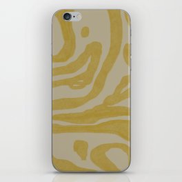 Yellow Abstract Line Art Painting   iPhone Skin