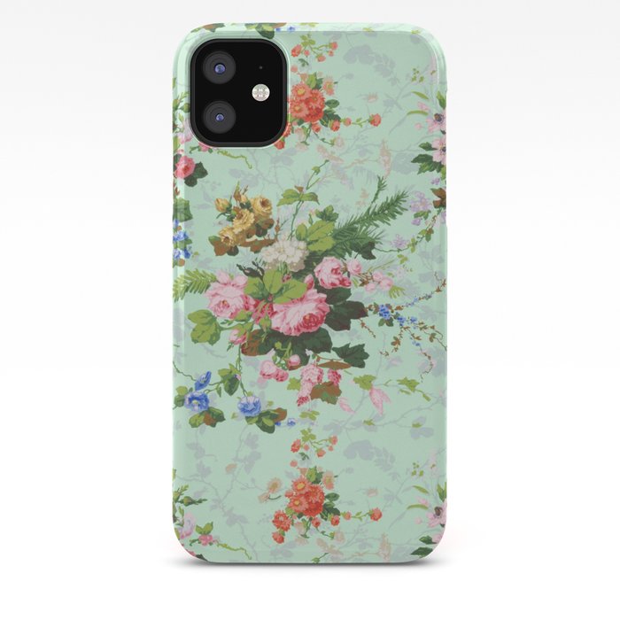 Vintage aqua floral iPhone 11 case Vintage aqua floral iPhone 11 case