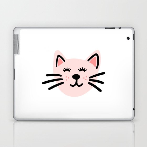 Cute pink cat Laptop & iPad Skin