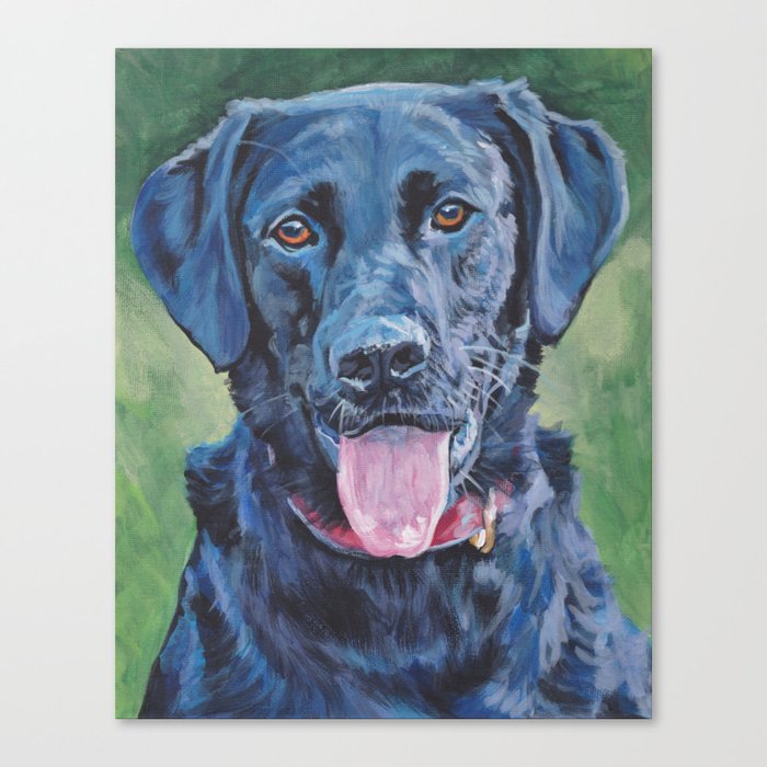 Black Lab Labrador Retriever Dog Portrait Painting By L A Shepard