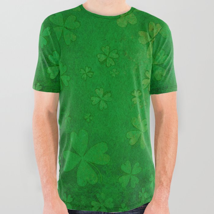 Shamrock Pattern All Over Graphic Tee