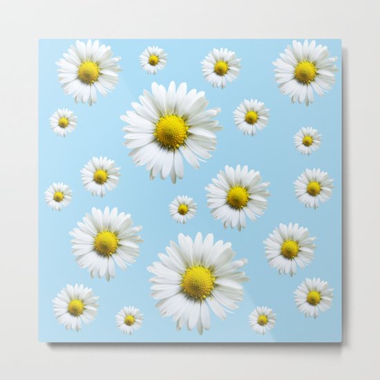Blue Daisy Chains Metal Print