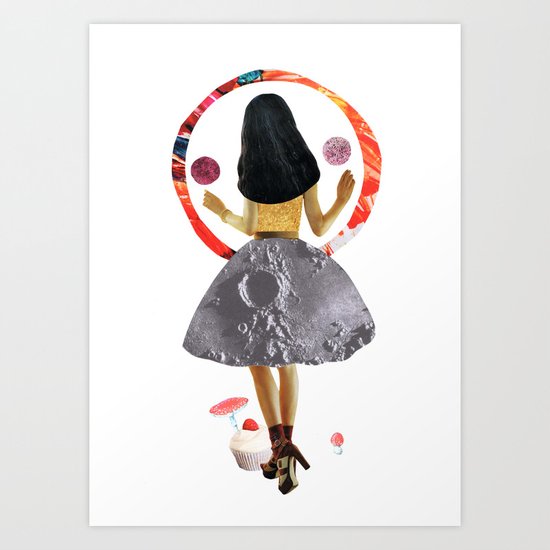 dancing on the moon Art Print