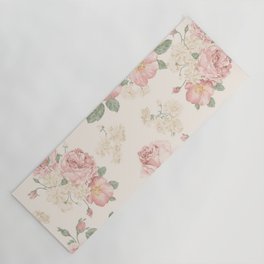 Embroidery floral pattern with Roses Yoga Mat