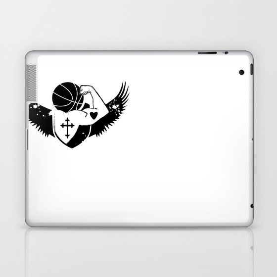 Faith Strength Heart Basketball Laptop & iPad Skin