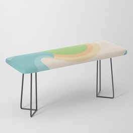 Overflow - Spring Colourful Minimalistic Retro Style Double Wave Sunset Bench