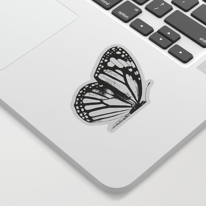 Monarch Butterfly | Left Butterfly Wing | Vintage Butterflies | Black and White | Sticker