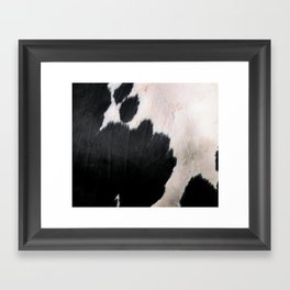 Cow Hide Black & White Framed Art Print