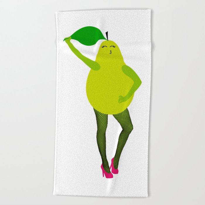 Pear Lady (White)  Beach Towel