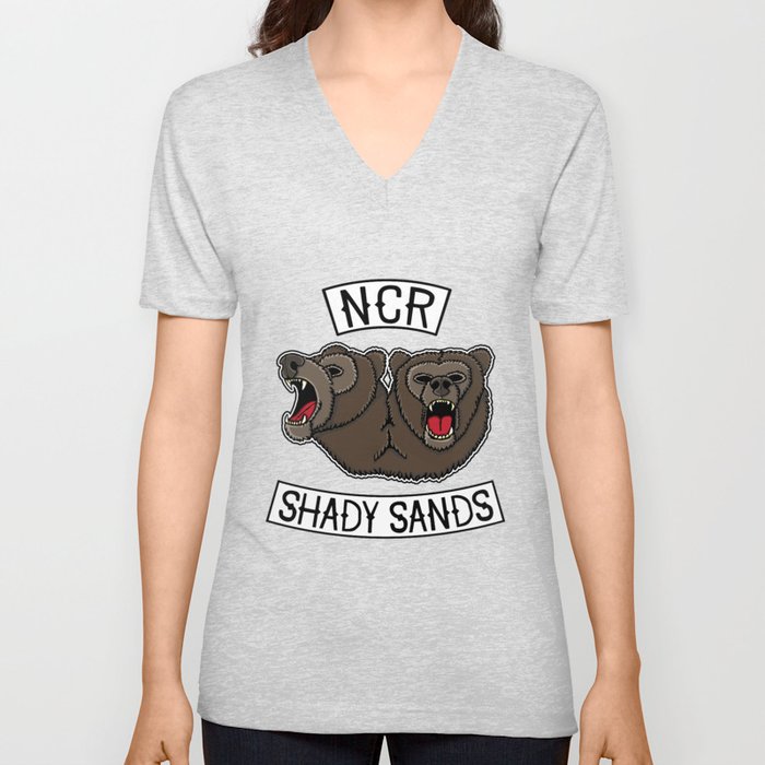 NCR Bear  V Neck T Shirt