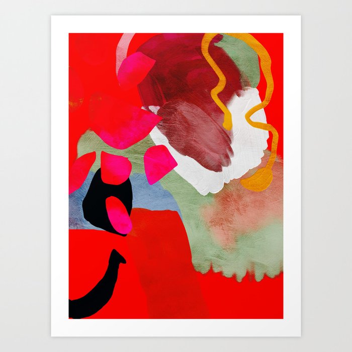 phantasy in red abstract Art Print