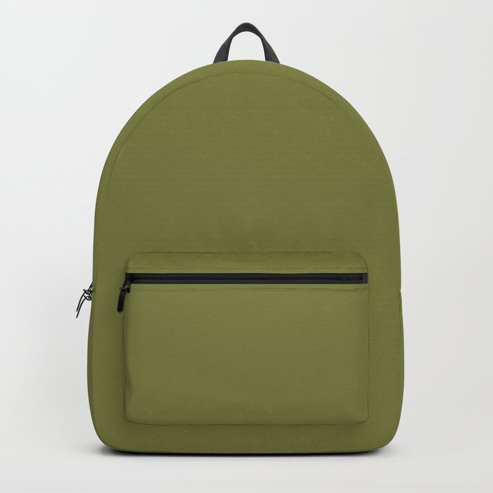 Dark Green-Brown Solid Color Pantone Going Green 18-0530 TCX Shades of Green Hues Backpack