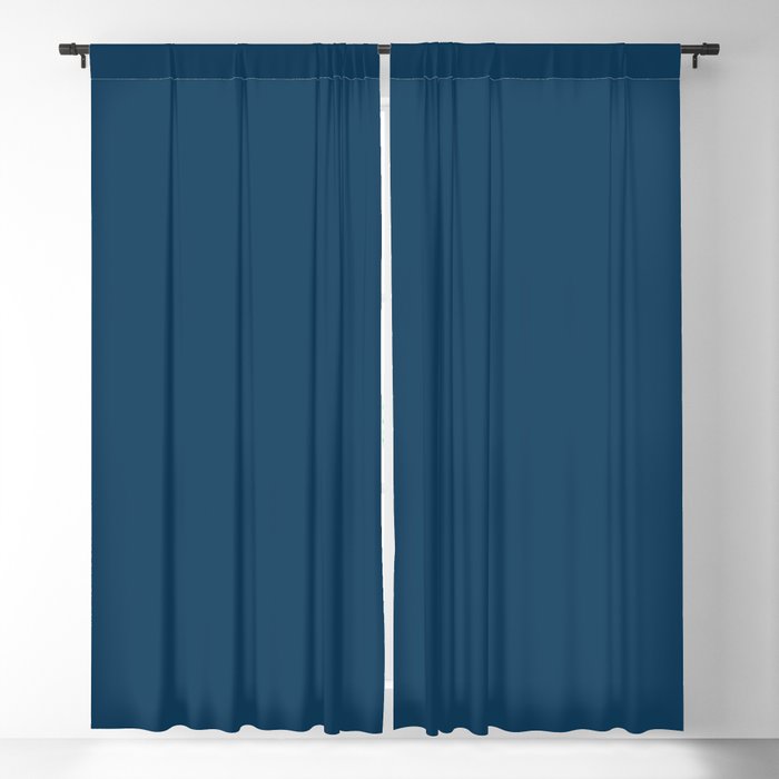 Atlantic Ocean Blue Solid Color Blackout Curtain