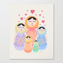 Folky Family Joy | Art Print Canvas Print