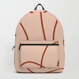Abstract Terracotta Line Art Backpack