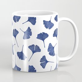 Blue Ginkgo Biloba Pattern Mug