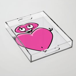 Big Pink Heart  Acrylic Tray