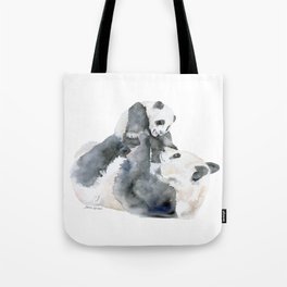 Mother and Baby Panda Bears Tote Bag